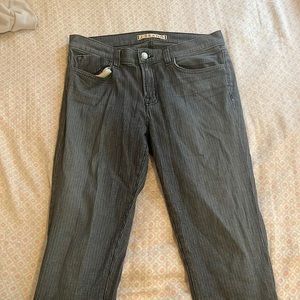 J Brand striped lightly worn jeans with a back zipper